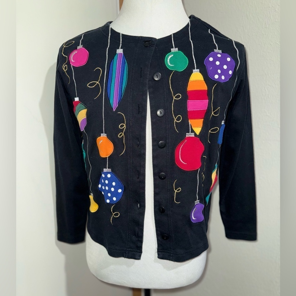 Bechamel Holiday Spirit Button Up Cardigan Vintage Sweater Size Small